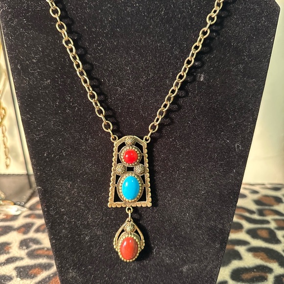 Vintage {untested} Statement Necklace Native American/Egyptian - Picture 13 of 13